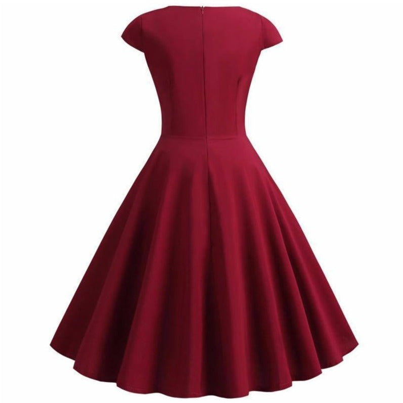 Vintage-KleidBordeaux-Ton
