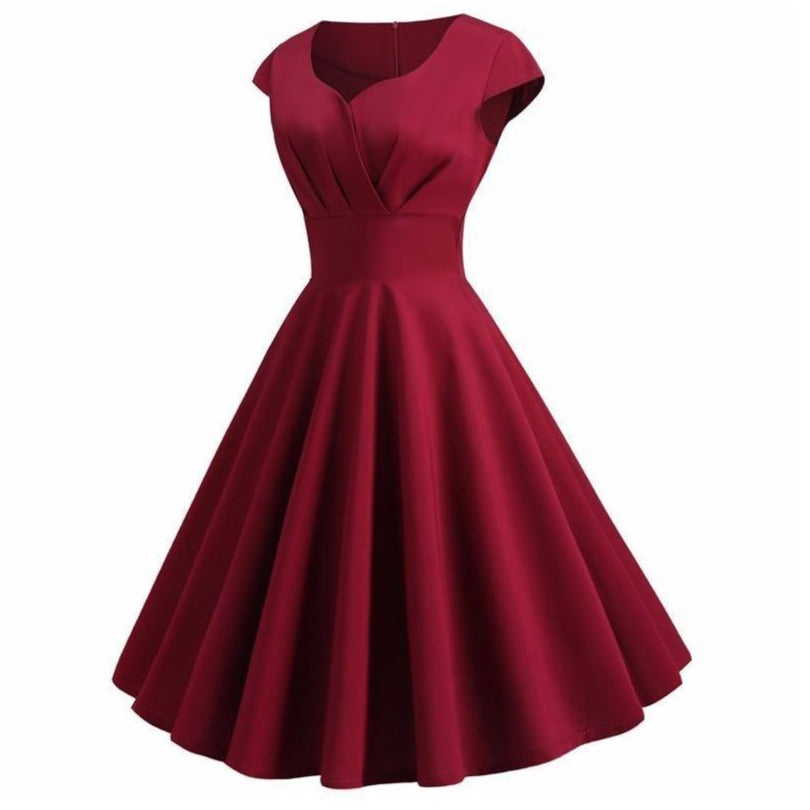 Vintage-KleidBordeaux-Ton