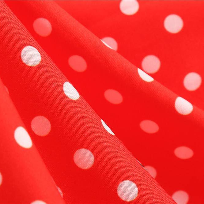 Robe vintage Rouge à Pois Blancs Chic