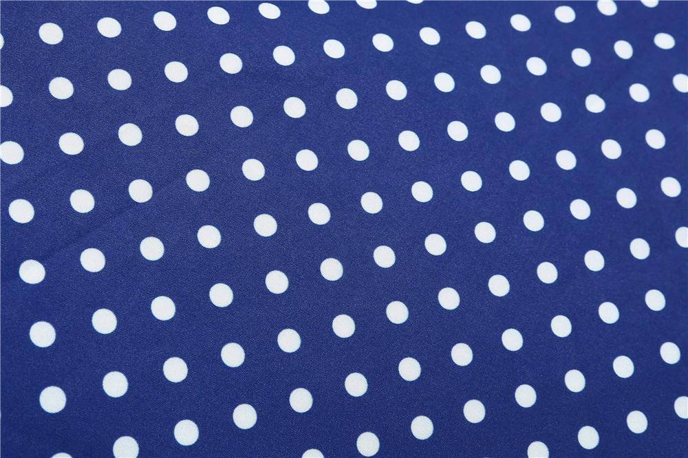 Robe vintage Bleue à Pois Blancs à Col Croisé