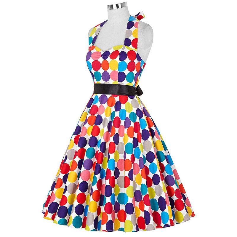 Robe vintage à Pois Colorés