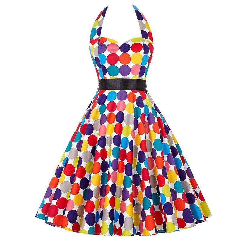 Robe vintage à Pois Colorés