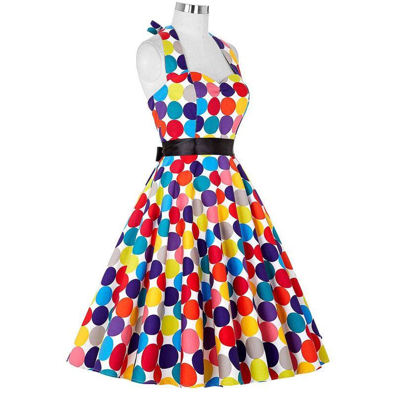 Robe vintage à Pois Colorés