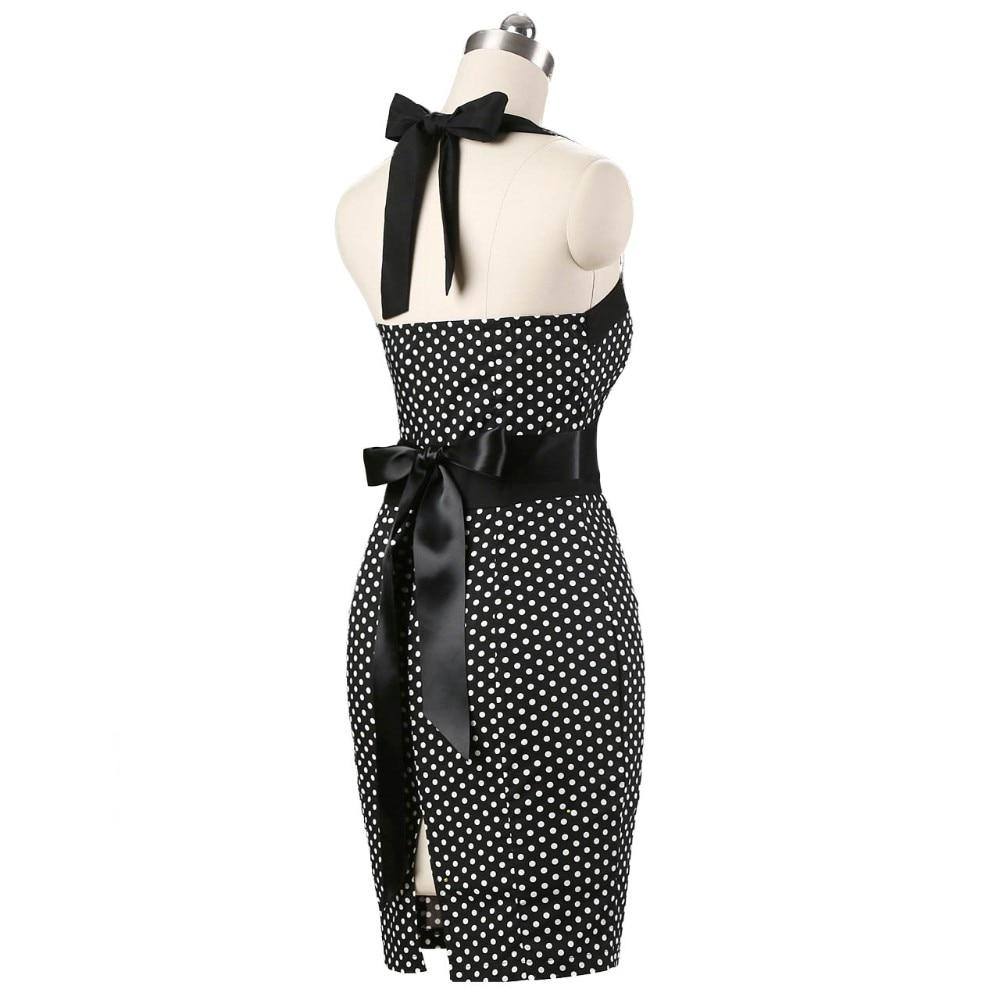 Robe vintage Crayon Noire à Pois Blancs