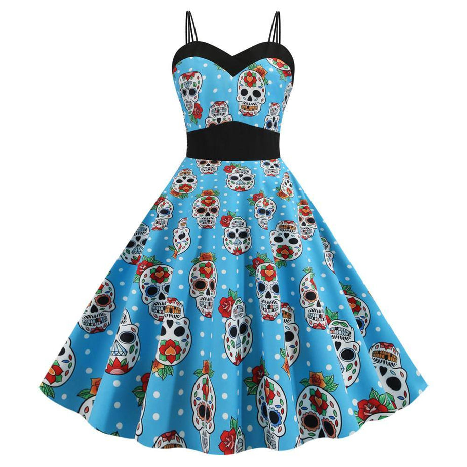 Robe vintage Bleue De La Muerte