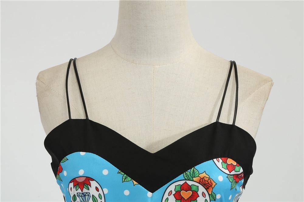 Robe vintage Bleue De La Muerte