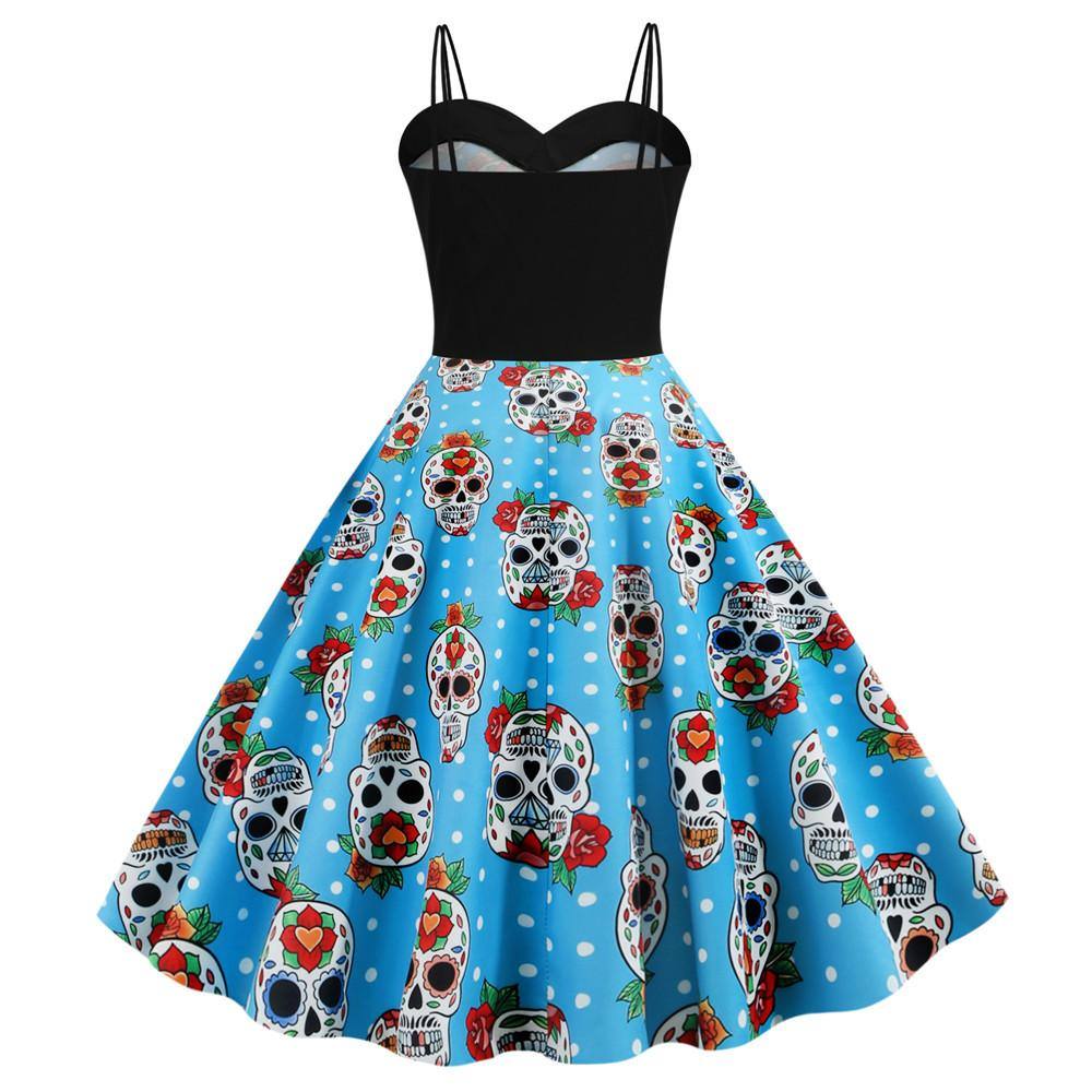 Robe vintage Bleue De La Muerte