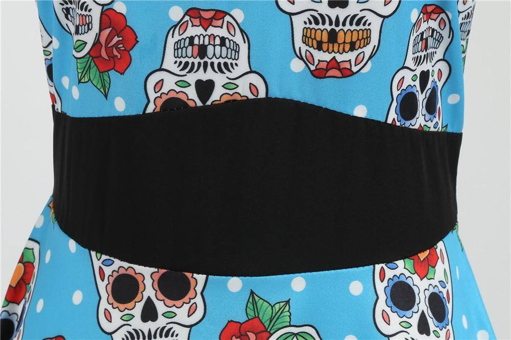Robe vintage Bleue De La Muerte