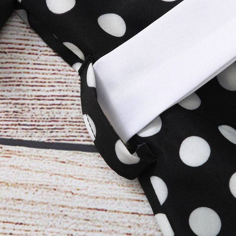Robe vintage Noire à Pois Blancs Pour Enfant