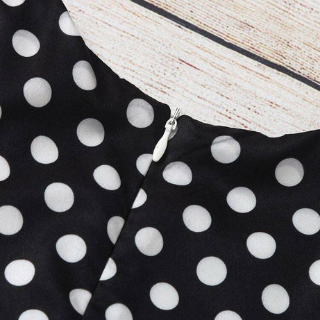 Robe vintage Noire à Pois Blancs Pour Enfant