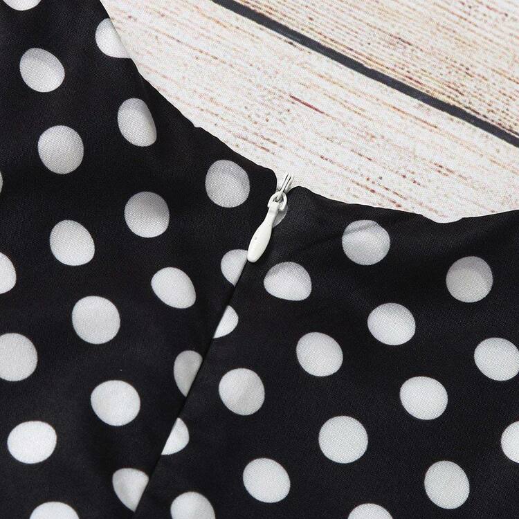 Robe vintage Noire à Pois Blancs Pour Enfant