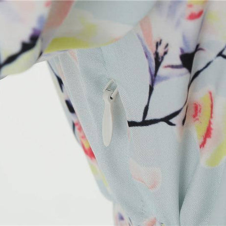 Robe vintage d'Été Bleue Ciel Fleurie