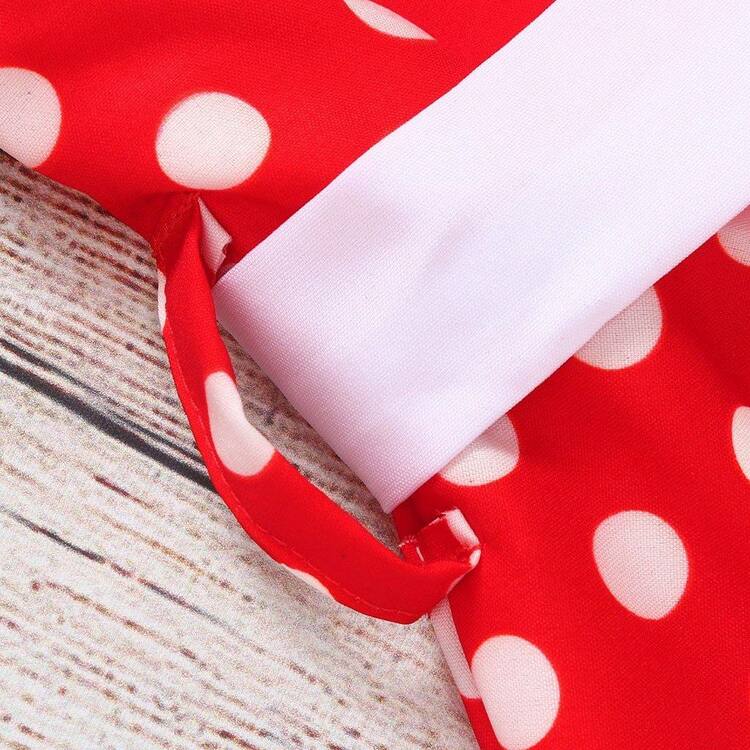 Rotes Vintage-Kleid mit weißen Punkten für Mädchen