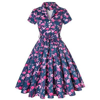 Robe vintage Flamants Roses