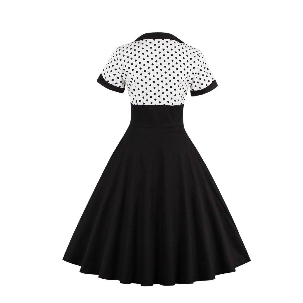 Vintage Schwarz-Weißes Kleid