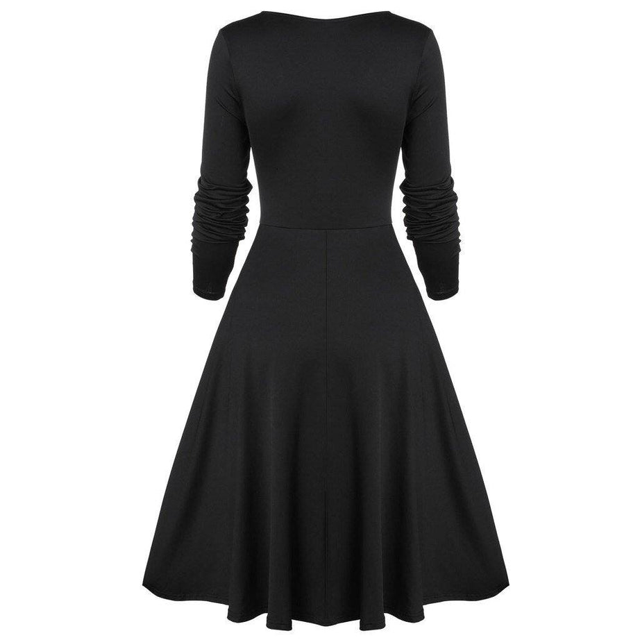 Robe vintage Noire à Gros Nœud