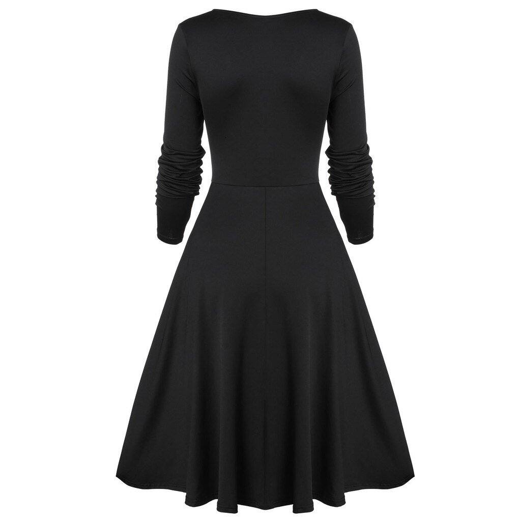 Schwarzes Vintage-Kleid mit großer Schleife