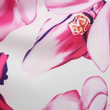 Weißes Vintage-Kleid mit rosa Blumen, besondere Guinguette