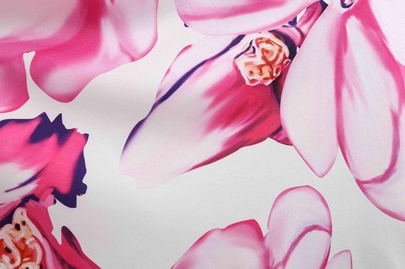 Weißes Vintage-Kleid mit rosa Blumen, besondere Guinguette