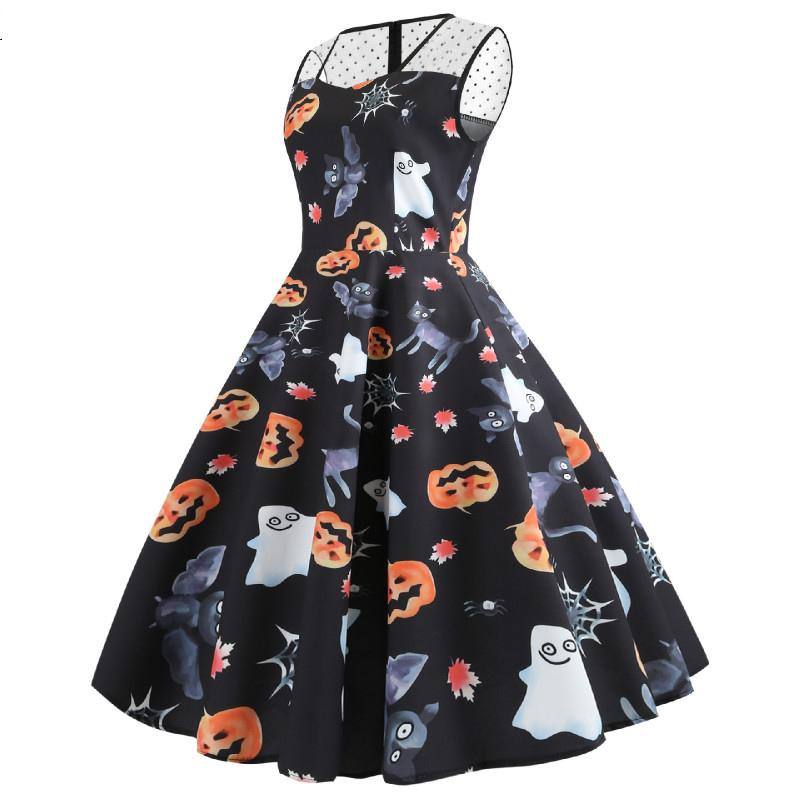 Vintage Schwarzes Halloweenkleid