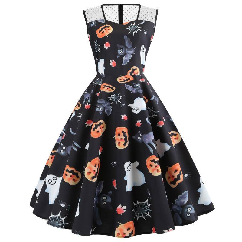 Vintage Schwarzes Halloweenkleid