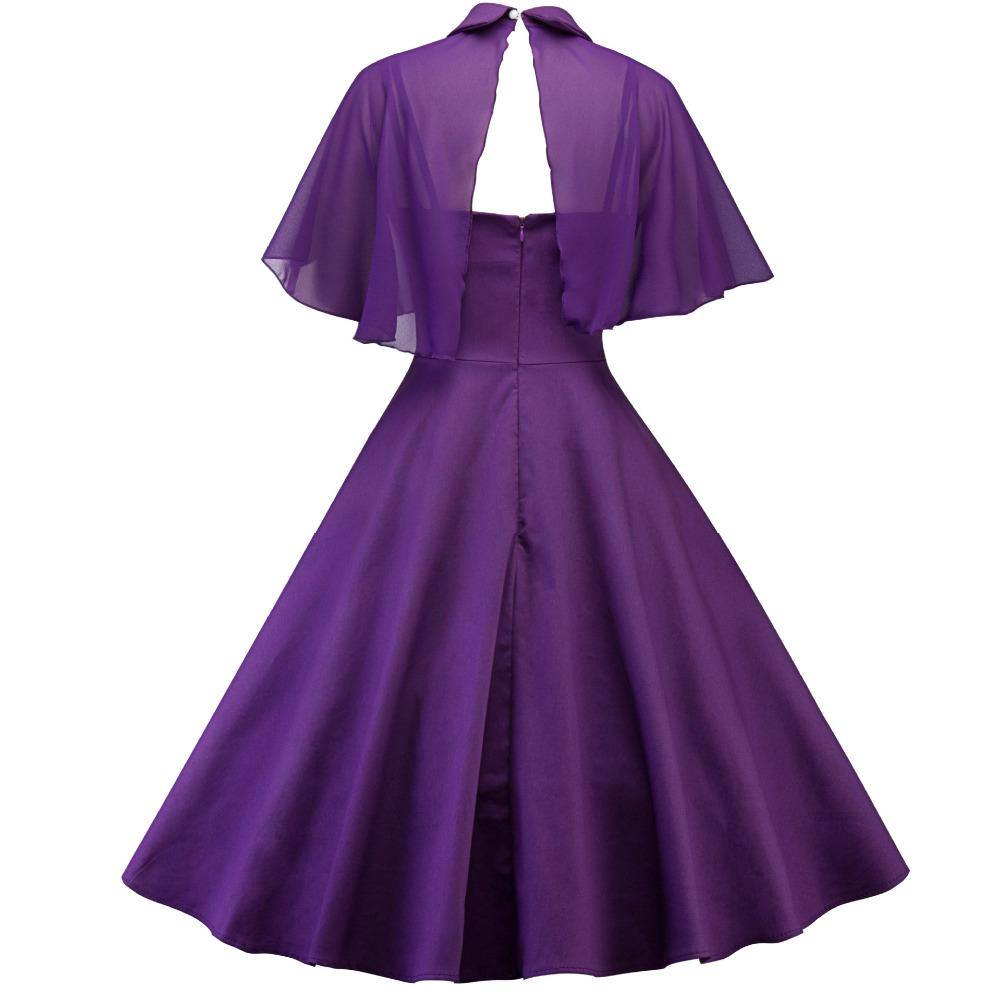 Robe vintage Violette à Manches Courtes
