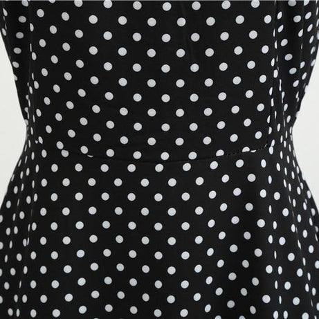 Robe vintage Noire à Petits Pois Blancs