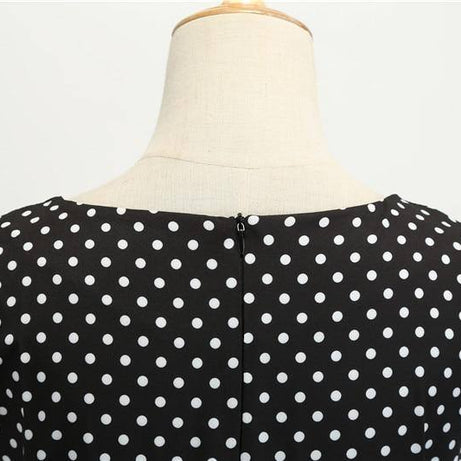 Robe vintage Noire à Petits Pois Blancs
