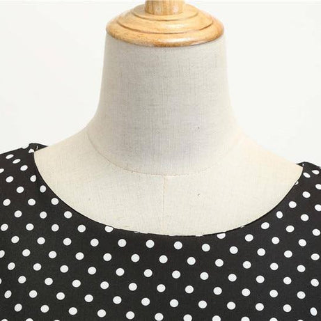 Robe vintage Noire à Petits Pois Blancs