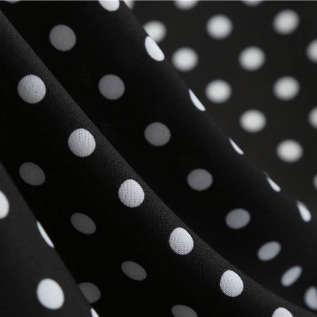 Robe vintage Noire à Petits Pois Blancs