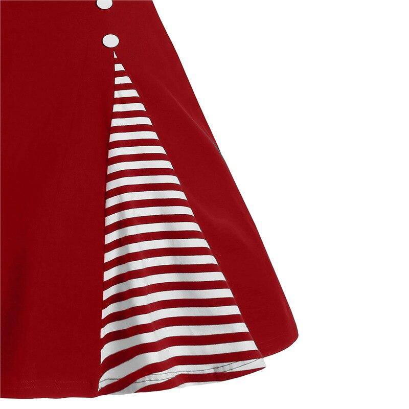 Gestreiftes Kleid im Vintage-Matrosenstil in Weiß und Rot