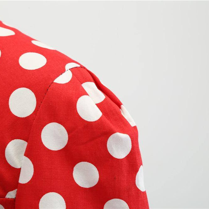 Robe vintage Rouge à Pois Blancs Rétro 50's Rockabilly