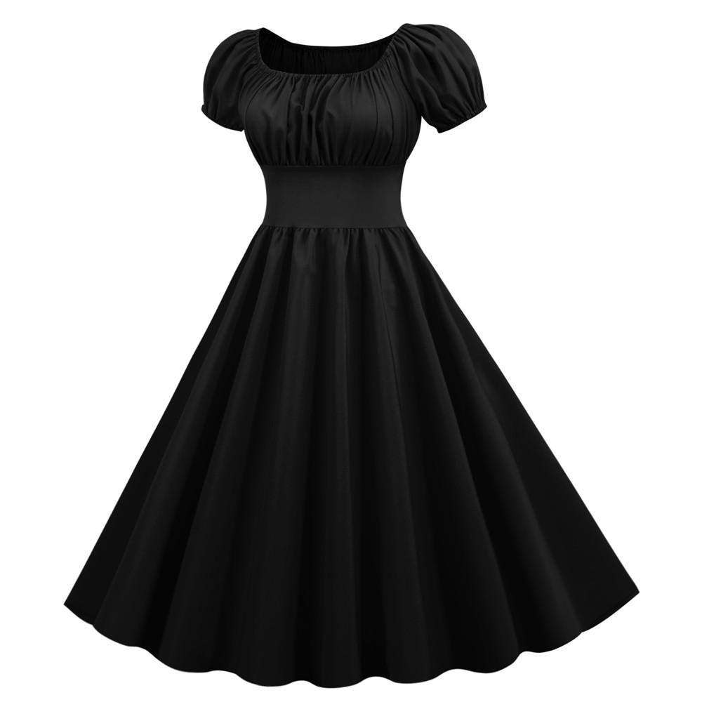 Vintage schwarzes Rockabilly-Kleid 