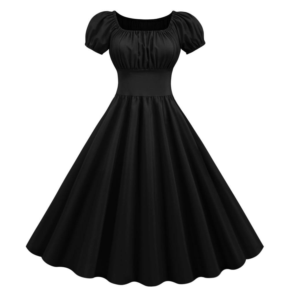 Vintage schwarzes Rockabilly-Kleid 