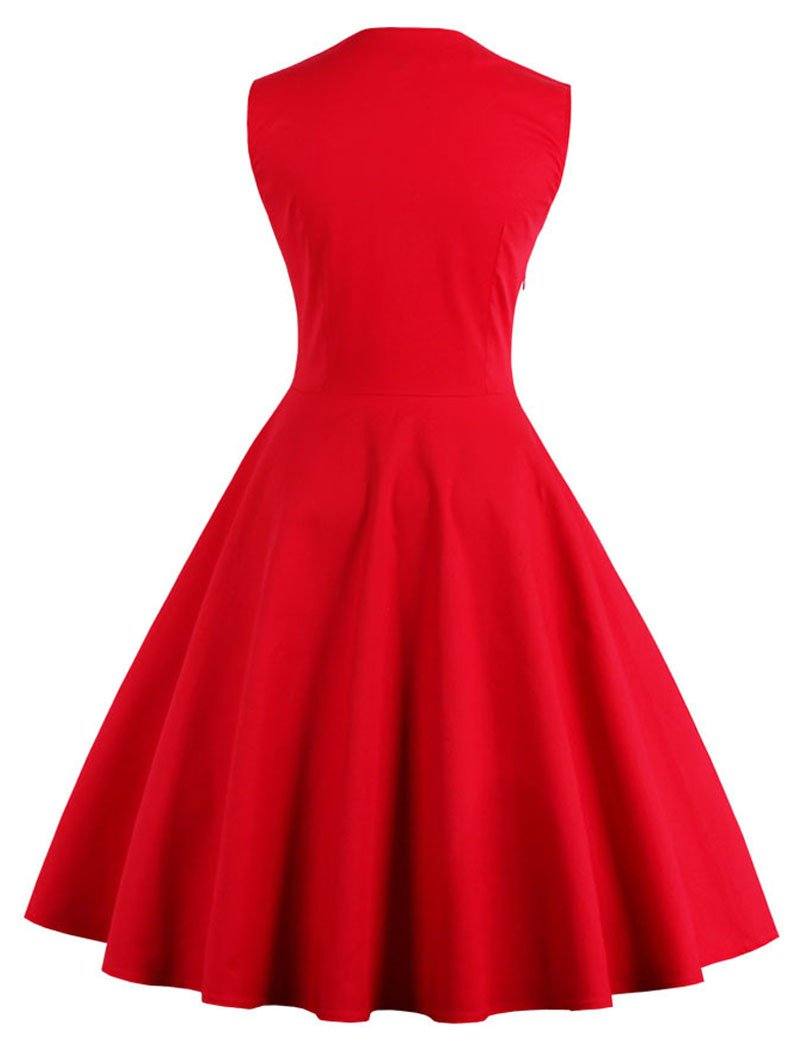 Vintage Rotes Rockabilly-Kleid