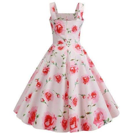 Robe vinage Rose Clair à Fleurs