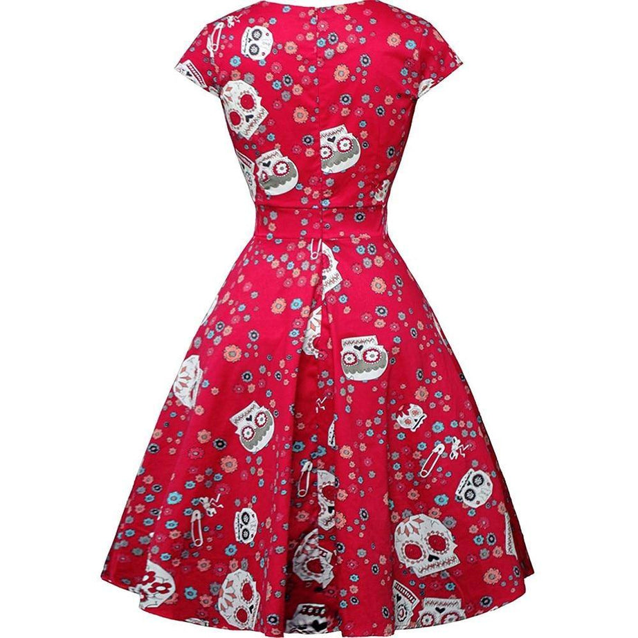 Robe vintage Rouge Santa Muerte