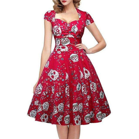 Robe vintage Rouge Santa Muerte