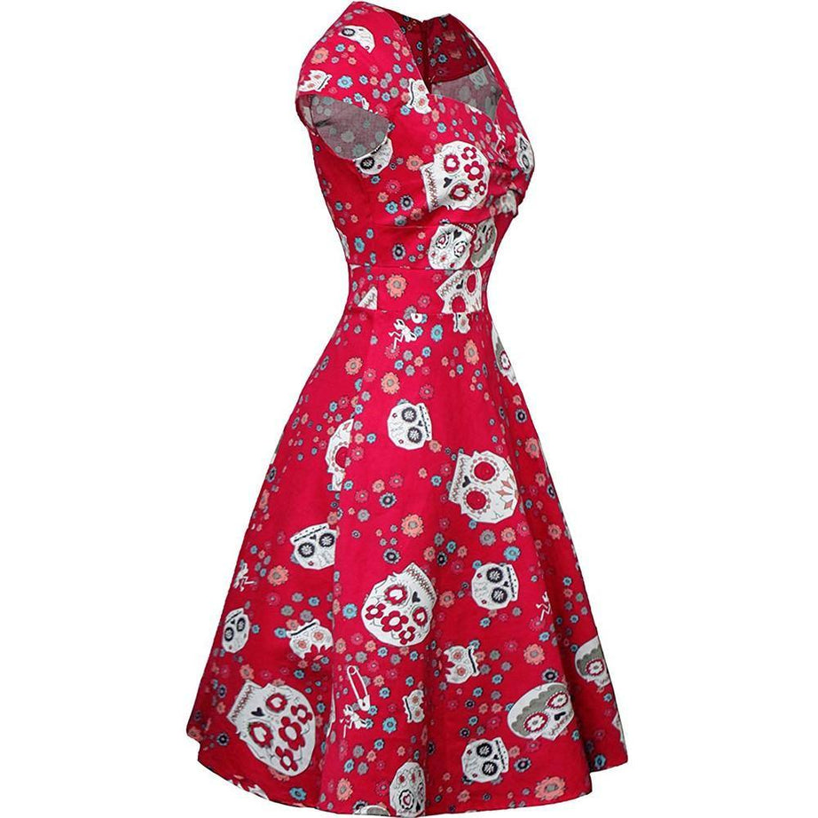 Robe vintage Rouge Santa Muerte