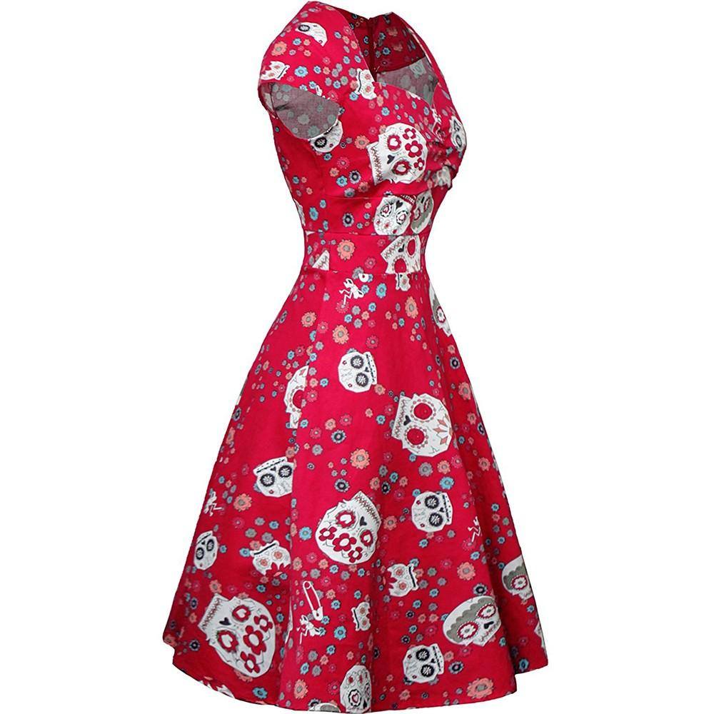 Robe vintage Rouge Santa Muerte
