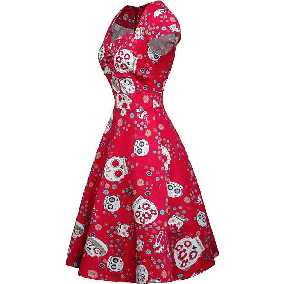 Robe vintage Rouge Santa Muerte