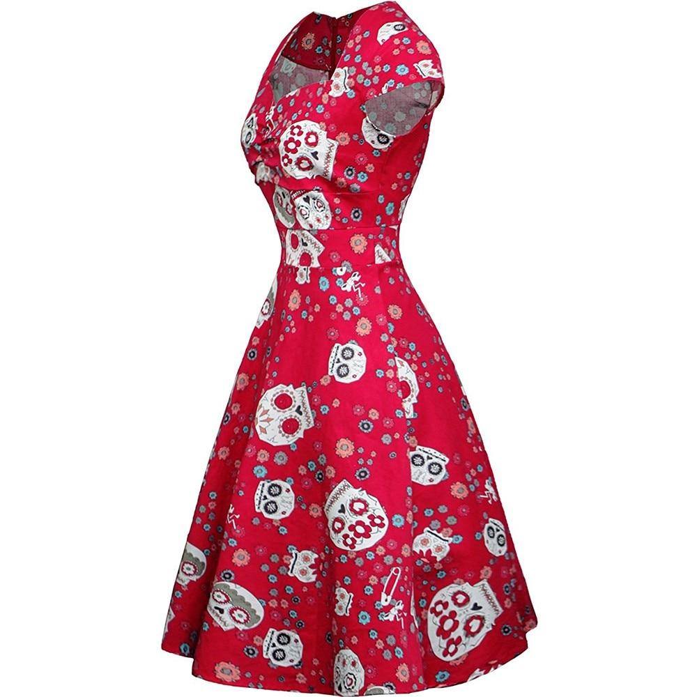 Robe vintage Rouge Santa Muerte