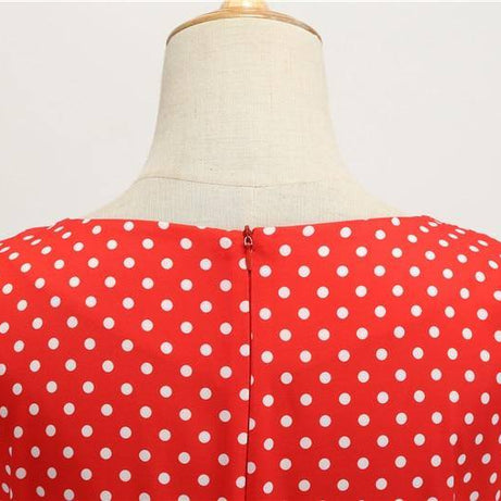 Robe vintage Rouge à Petits Pois Blanc