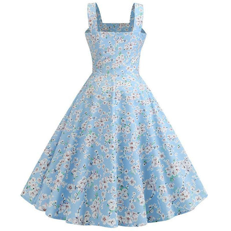 Robe vintage Turquoise Fleurie