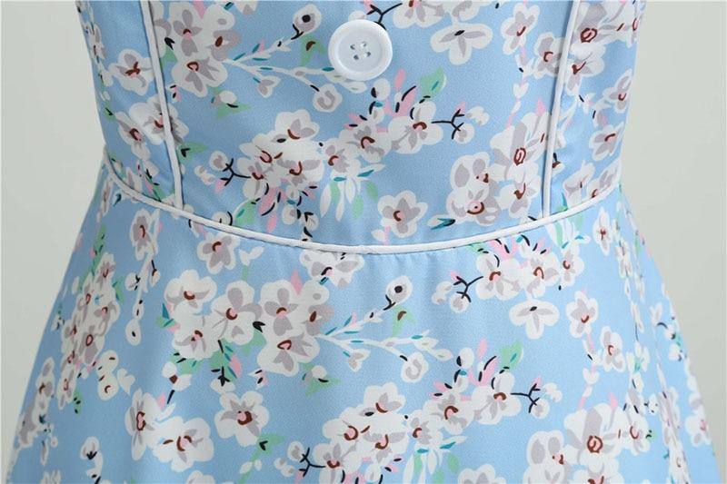 Robe vintage Turquoise Fleurie