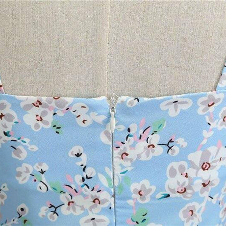 Robe vintage Turquoise Fleurie