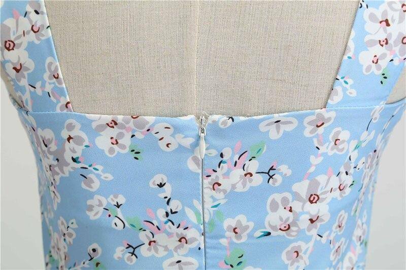 Robe vintage Turquoise Fleurie