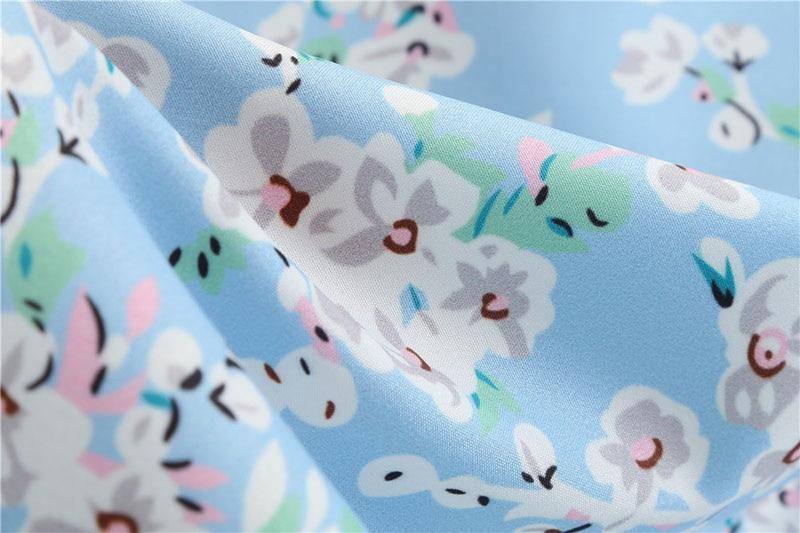 Robe vintage Turquoise Fleurie