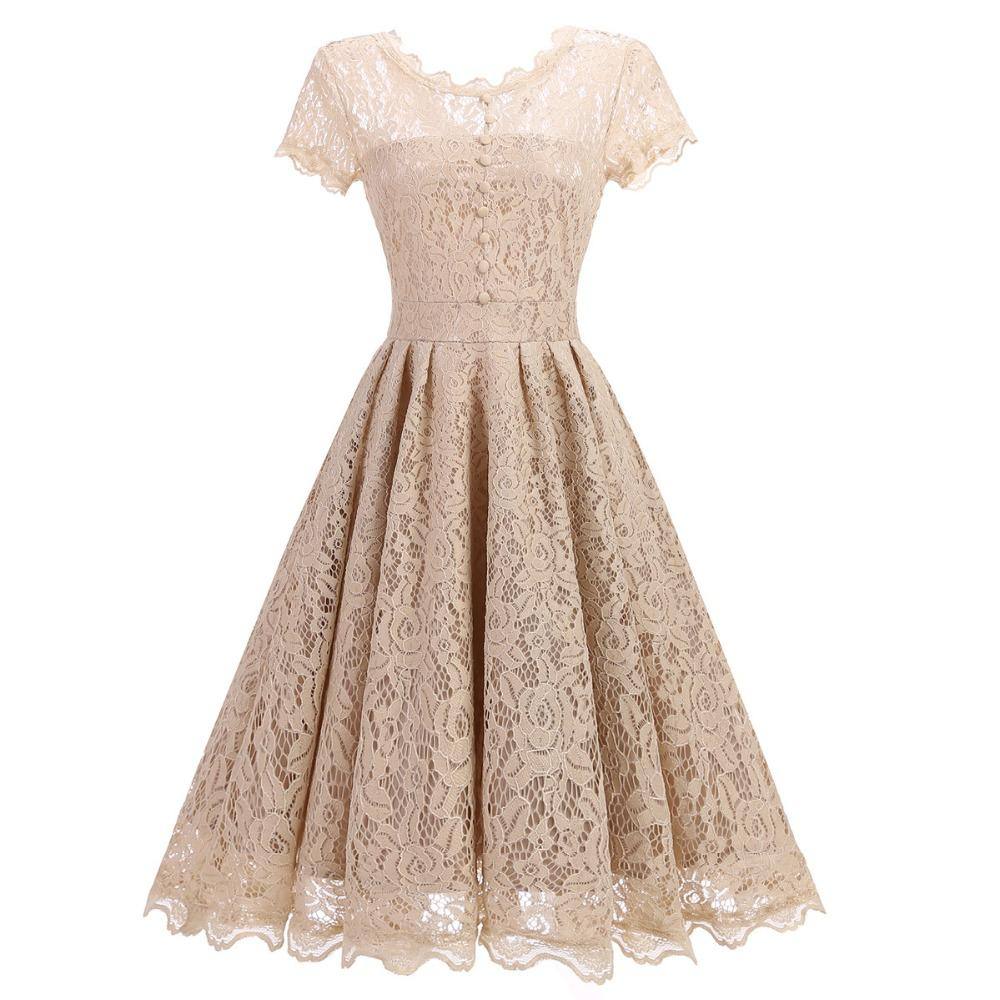 Robe vintage en Dentelle Blanche