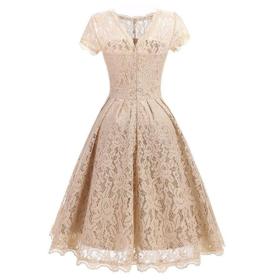 Robe vintage en Dentelle Blanche